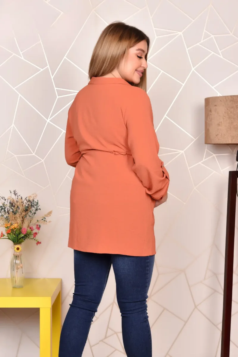 Orange Basic Blouse - Image 4