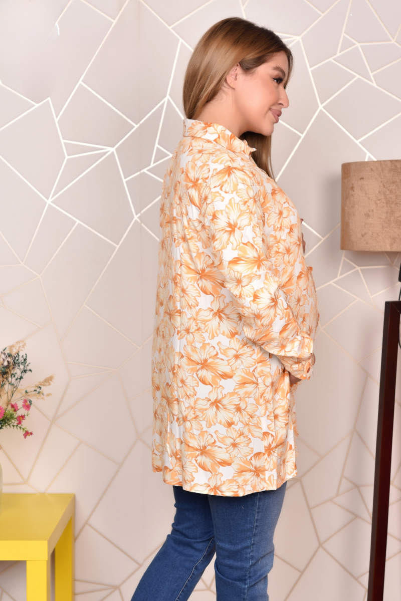 Mustard patterned blouse - Image 4